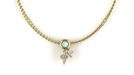 Opal Diamond Necklace