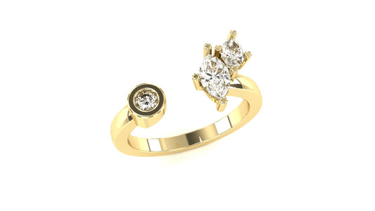 Three Stone Birth Stone Ring