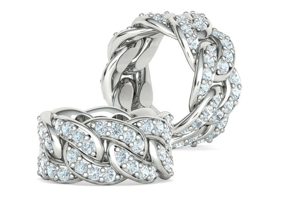 Baguette Diamond Cuban Link Ring | Mixxchains